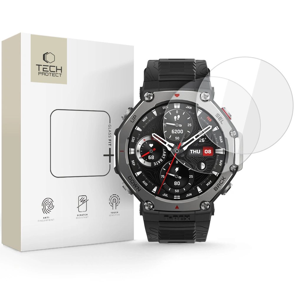 Tech-Protect Tvrzené sklo Glass Fit+, Amazfit T-Rex 3 Pro 48 mm, 2 kusy