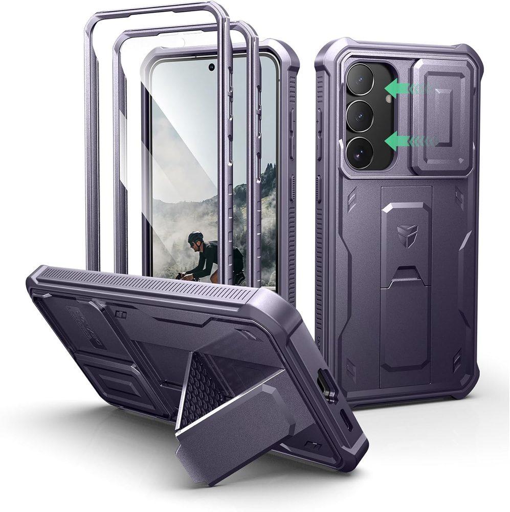 Levně Dexnor 360 Kickstand Camprotector obal Samsung Galaxy S25 FE, fialový