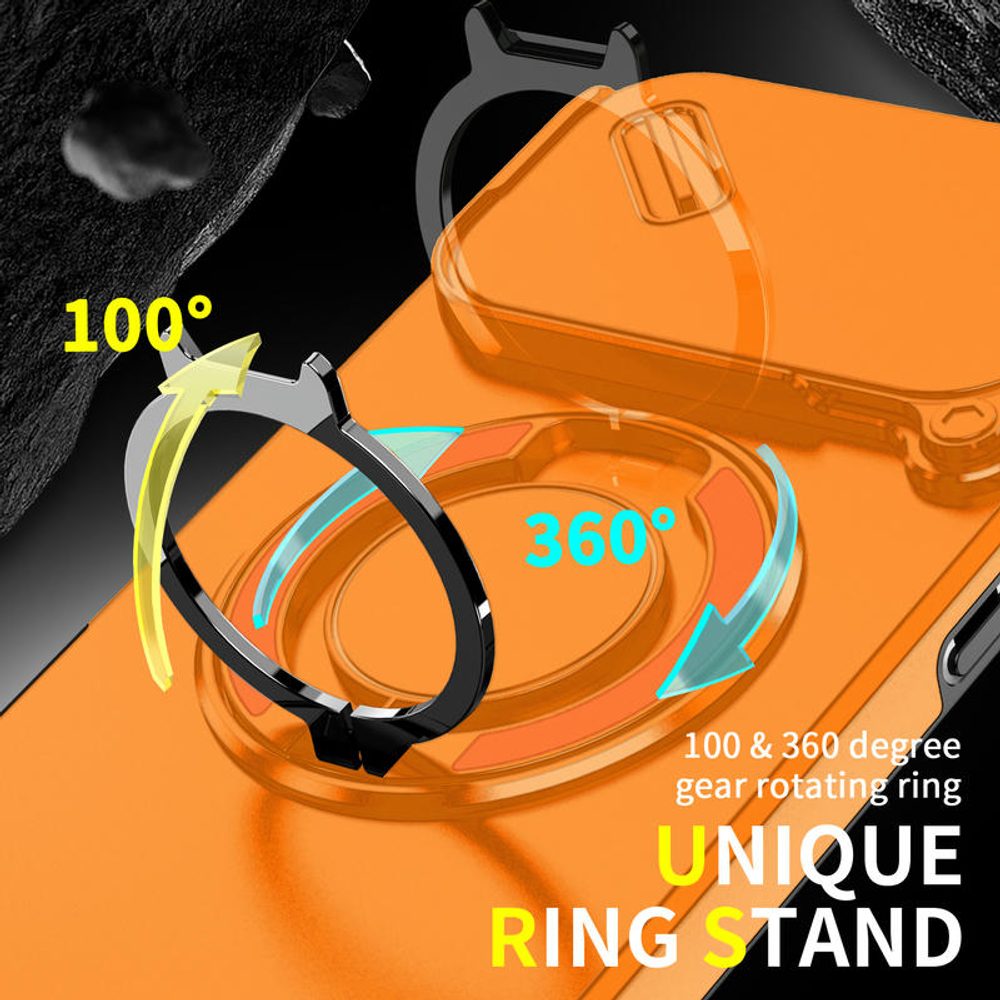 Camslide Stand obal, iPhone 17 Pro Max, oranžový
