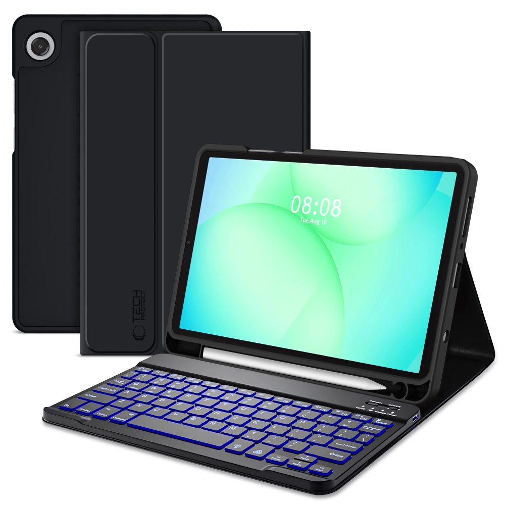 Levně Pouzdro Tech-Protect SC Pen + klávesnice, Samsung Galaxy Tab A9 / A11 8.7 X110 / X115 / X133 / X135, černé