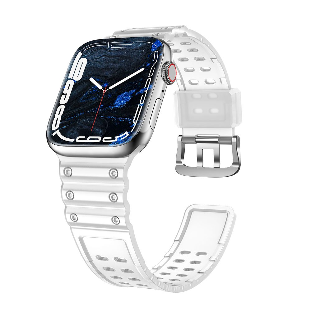 Strap Triple řemínek pro hodinky Apple Watch SE / 8 / 7 / 6 / 5 / 4 / 3 / 2 / 1 (41/40/38mm), průhledný