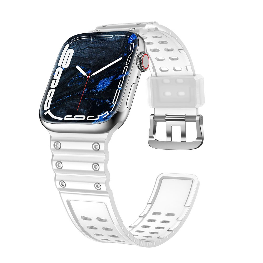 Curea Strap Triple Pentru Ceasuri Apple Watch SE / 8 / 7 / 6 / 5 / 4 / 3 / 2 / 1 (41/40/38mm), Transparentă