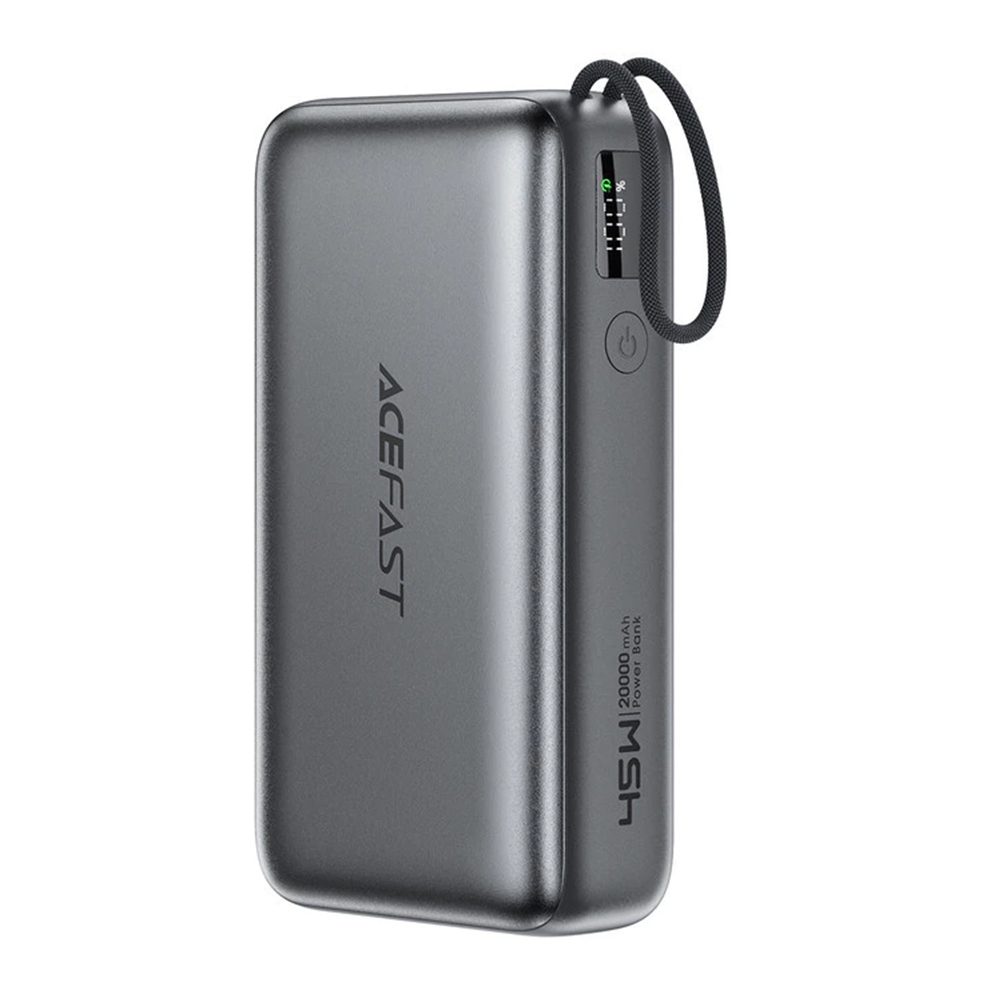 Levně Acefast Powerbanka (M34) 20 000 mAh, USB-C + USB-C kabel, PD45W, šedá