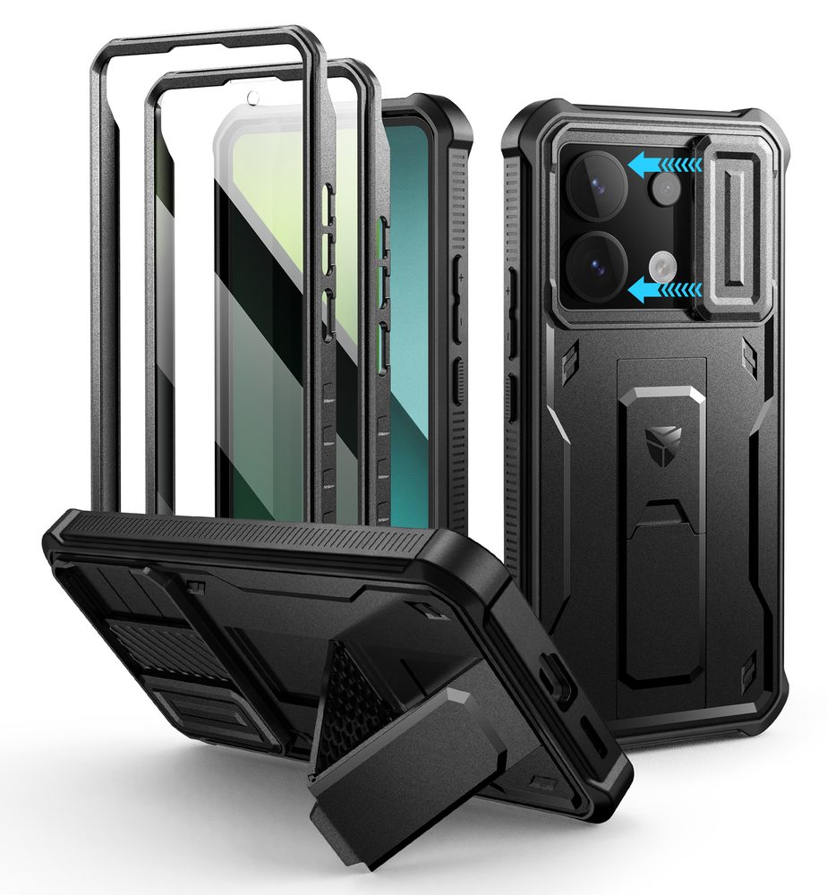 Dexnor 360 Kickstand Camprotector tok Xiaomi Redmi Note 13 Pro 5G / Poco X6, fekete