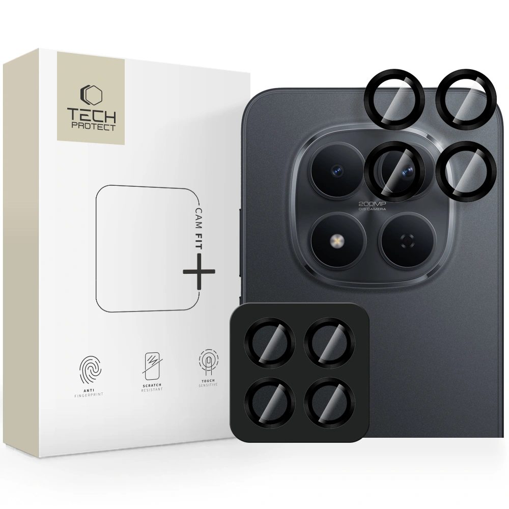 Levně Tech-Protect Camring Fit+, sklíčko pro čočku fotoaparátu, Xiaomi Poco M8 Pro / Redmi Note 15 Pro 5G / 15 Pro Plus 5G, černé