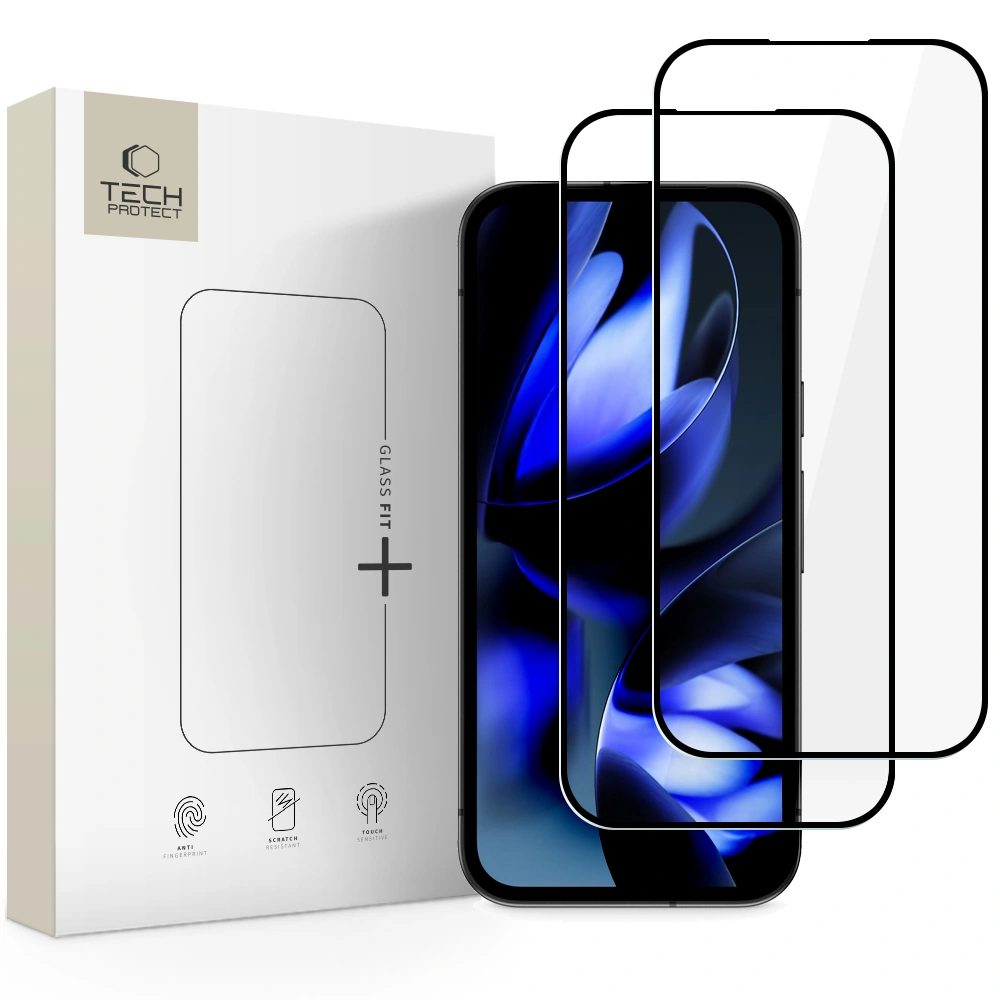Levně Tech-Protect Tvrzené sklo Fit+ Google Pixel 9A / 10A, černé, 2 kusy