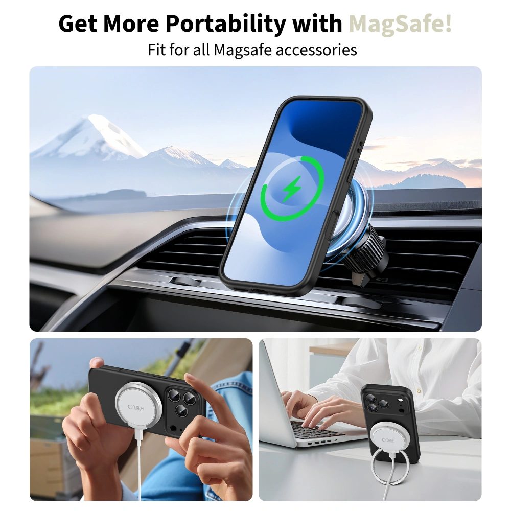 Tech-Protect Silicone MagSafe, iPhone 17 Pro, čierne