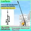 LanParte PMH-C3 supporto telescopico per fotocamere 360° e action cam per moto, 1,5 m, fissaggio a 3 punti, sistema a sgancio rapido