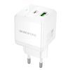 Προσαρμογέας Borofone BN19 Intenso GaN - USB + USB-C, PD, 20W, QC 3.0, 3A, λευκό