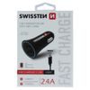 Swissten CL Adapter 2,4 A Ladestrom 2X USB + USB-C-Kabel