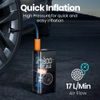 Techsuit (AI1) Kabelloser Kompressor GoInflate mit LED-Taschenlampe - 4000 mAh Akku - Digitaler Luftkompressor für Auto, Motorrad, Fahrrad - 150 PSI - Schwarz