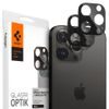 Spigen Optik.TR zaščita za kamero, 2 kosa, iPhone 14 Pro / 14 Pro Max / 15 Pro / 15 Pro Max, črna
