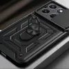 Tech-Protect CamShield Pro Schutzhülle für Motorola Moto G67 / G77 - Hybrid Case mit Kameraschutz und 360° Ring - Schwarz