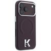 Karl Lagerfeld Grained Leather Embossed Ring MagSafe ümbris iPhone 17 Pro / 18 Pro – burgundia