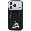 Karl Lagerfeld Leather Ring Stand 360 KC Pin MagSafe ümbris iPhone 17 Pro Max / 18 Pro Max – must