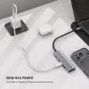 Alumínium USB-C elosztó FIXED HUB Core, 5 port, notebookokhoz és tabletekhez, 100W, PD 3.0, űrszürke