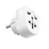Adattatore da viaggio FIXED EU Adapter 2 per dispositivi UK / US / AUS a prese EU, bianco