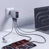 Tech-Protect Powervision NC140W-GAN 4portová nabíjačka, PD 140 W / QC 3.0, sivá