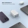 FIXED GaN hálózati töltő, 3x USB-C + USB, PD 3.0, 120W, fehér