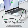 Techsuit TitanSync Pro (CX2) USB-C uz USB-C datu kabelis PD 240 W 2 m – pelēks