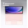 Dexnor billentyűzet tok, Samsung Galaxy Tab S7+ / S7 FE / S8+ / S9+ / S9 FE+, rózsaszín