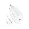 Forcell τροφοδοτικό φορτιστής με σύνδεση USB-C και καλώδιο Lightning, 3A, 20W με λειτουργία φόρτισης PD και QC 4.0, 1,2 μ