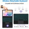 JP Μαγνητική θήκη με Bluetooth πληκτρολόγιο, touchpad, φωτισμό και βάση για stylus, Samsung Galaxy Tab S6 Lite, μαύρη