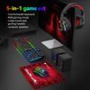 T-WOLF TF880 RGB Gaming Set 5in1 (Tastatur, Maus, Headset, Mauspad + Lautsprecher)
