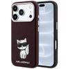 Karl Lagerfeld Smooth Leather Choupette Sketch MagSafe ümbris iPhone 17 Pro / 18 Pro – burgundia