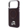 Karl Lagerfeld Leather Ring Stand 360 KC Pin MagSafe ümbris iPhone 17 Pro / 18 Pro – veininpunane