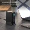 FIXED GaN dokkoló töltőállomás kijelzővel, 4x USB-C + USB, PD 3.2, 140W, fekete