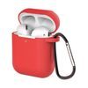 Mehka silikonska torbica za slušalke Apple AirPods 1 / 2 s sponko, rdeča (ohišje D)