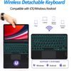 JP Μαγνητική Θήκη με Πληκτρολόγιο Bluetooth, Touchpad, Φωτισμό και Βάση για Stylus, Samsung Galaxy Tab S10 FE+, Μαύρη