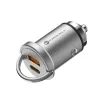 Forcell F-Energy Mini nabíječka do auta USB-C + USB A, QC 3.0 30W, stříbrná
