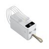 Powerbank 100.000 mAh, PD66W, 2.1A, 4 ενσωματωμένα καλώδια + LED φως, λευκό