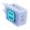 Forcell F-Energy GaN III Ladegerät mit 2x USB-C 60 W + USB-C auf USB-C Kabel - Blau