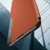 Eco Leather View Case Schutzhülle für Samsung Galaxy A27 5G - Kunstleder Flip Case mit Standfunktion - Orange