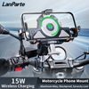 LanParte UBA-MC Motorrad Handyhalterung mit 15W kabellosem Laden - Smartphone Halterung mit Vibrationsdämpfung