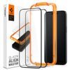 Spigen ALM Glass FC Folie de sticlă securizată 2 bucăți, iPhone 15, neagră