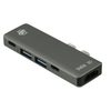 JP Hub 5v2, 2x USB-C na 2x USB 3.0 / HDMI / 2x USB-C PD, szary