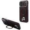 Karl Lagerfeld Leather Ring Stand 360 KC Pin MagSafe ümbris iPhone 17 Pro / 18 Pro – veininpunane