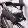 Vízálló kerékpáros táska fedett telefontartóval, Model02, fekete