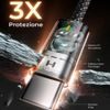 Lisen Datový kabel USB-C, 60 W, 480 Mb/s, 5 ks, 1 m / 1 m / 2 m / 2 m / 3 m, černý