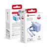 Forcell F-Energy GaN III Ladegerät mit 2x USB-C 60 W + USB-C auf USB-C Kabel - Blau