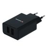 Swissten napajalni adapter smart IC 2x USB, 2.1 A power, črn