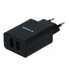 Swissten hálózati adapter smart IC 2x USB, 2.1A power, fekete