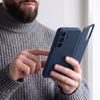 Tech-Protect Smart Wallet Schutzhülle für Samsung Galaxy S26 FE - Kartenfach und Smart Window - Blau