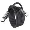 Techsuit Premium datu kabelis TitanSync Pro (CX2) USB-C uz USB-C, PD 240 W, 1 m – pelēks (2)