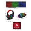 T-WOLF TF810 RGB Gaming Set 4in1 - Gaming Tastatur + Maus + Headset + Mauspad - Komplettes Gaming Setup