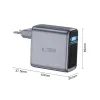 Tech-Protect Powervision NC140W-GAN 4portová nabíjačka, PD 140 W / QC 3.0, sivá